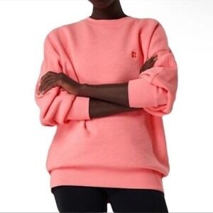 Sweaty Betty Essentials Relaxed Fit Coral Pink Sweatshirt‎